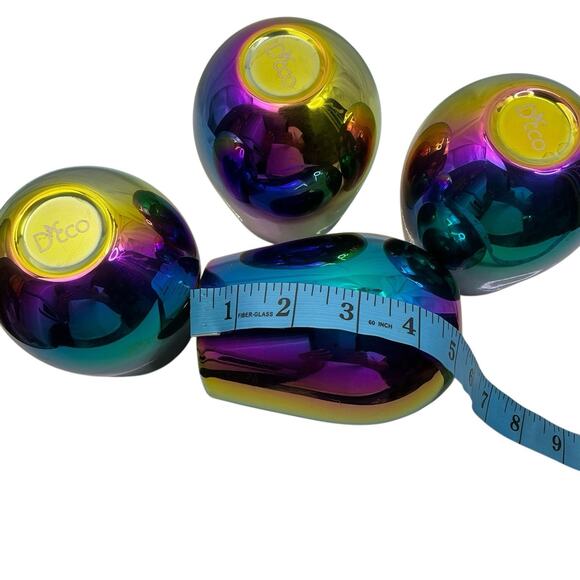 RAINBOW FUSION MIRROR REFLECTIVE STEMLESS WINE,WATER GLASS 18.5 OZ Set Of 4 - Picture 6 of 11